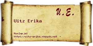Uitz Erika névjegykártya